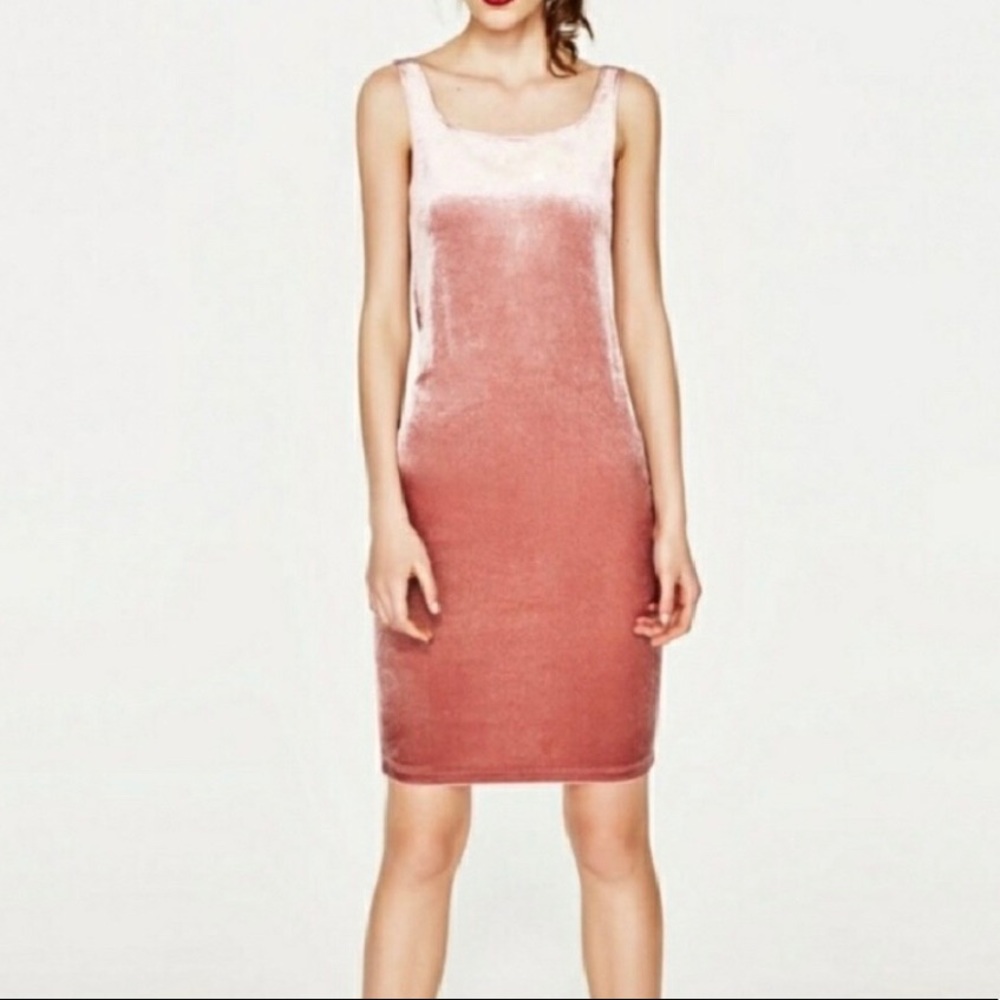 Zara pink velvet dress